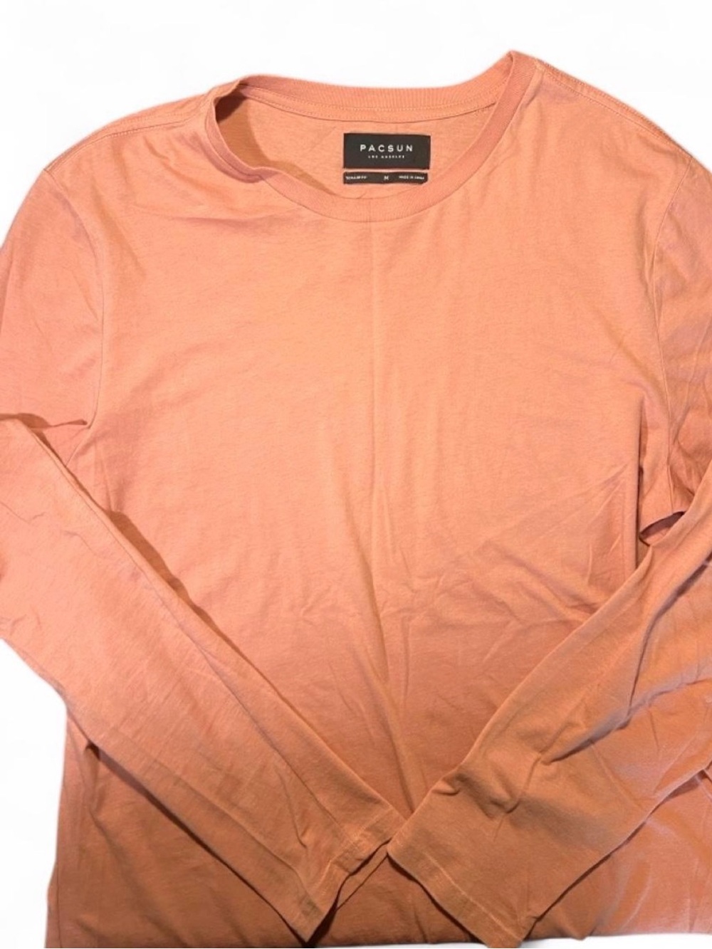 PacSun Men’s Long Sleeve Crewneck Shirt - Coral